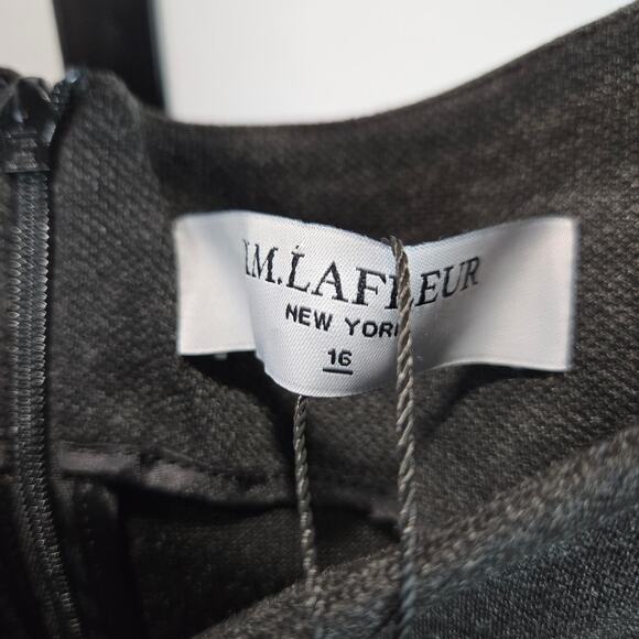 NWT MM. Lafleur Lydia Dress Textured Ponte Charcoal Gray Plus Size 16 Career - Picture 4 of 8